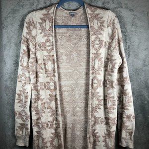 Charlotte Russe Women's Medium Open Cardigan Sweater Aztec Vibes Cotton/Acrylic